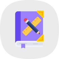 Arte libro plano curva icono vector