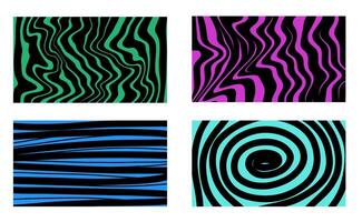 Abstract vector linear background decorative design template. Black wavy lines