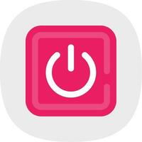 Power on Flat Curve Icon vector