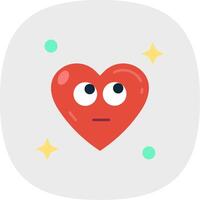 Rolling eyes Flat Curve Icon vector