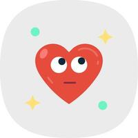 Rolling eyes Flat Curve Icon vector