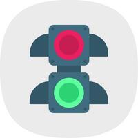 Traffic light Flat Curve Icon vector