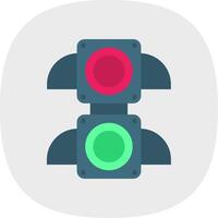 Traffic light Flat Curve Icon vector