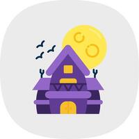 Haunted house Flat Curve Icon vector