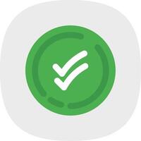 Double check Flat Curve Icon vector