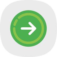 Right arrow Flat Curve Icon vector