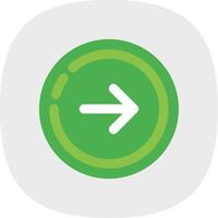 Right arrow Flat Curve Icon vector