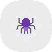 Spider web Flat Curve Icon vector