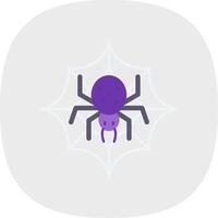 araña web plano curva icono vector