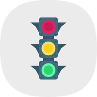 Traffic light Flat Curve Icon vector
