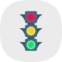 Traffic light Flat Curve Icon vector