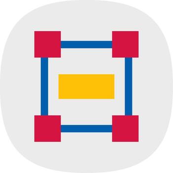 Rectangle frame Flat Curve Icon vector