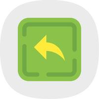 Left arrow Flat Curve Icon vector