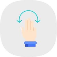 Three Fingers Rotate Flat Curve Icon vector