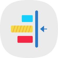 Right alignment Flat Curve Icon vector
