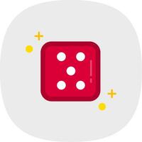 Dice five Flat Curve Icon vector