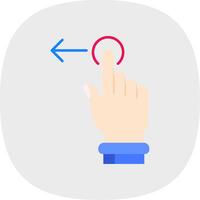 Tap and Move Left Flat Curve Icon vector