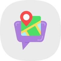 Map location Flat Curve Icon vector