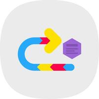 Right turn Flat Curve Icon vector