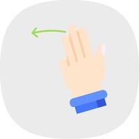 Three Fingers Left Flat Curve Icon vector