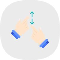 Tap and Scroll Flat Curve Icon vector