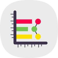 Bar chart Flat Curve Icon vector