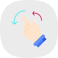 Rotate Left Flat Curve Icon vector