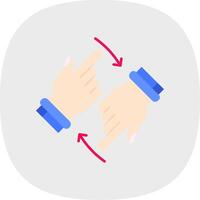 Rotate Two Hands Flat Curve Icon vector