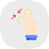 Tap and Zoom Out Flat Curve Icon vector