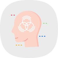 Emotional intelligence Flat Curve Icon vector