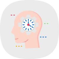 hora administración plano curva icono vector