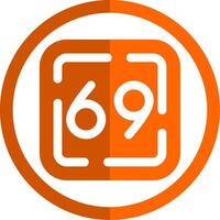 Sixty Nine Glyph Orange Circle Icon vector