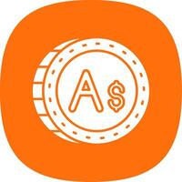 Australian dollar Glyph Curve Icon vector