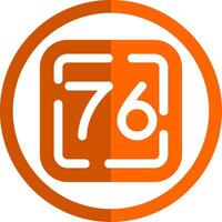 Seventy Six Glyph Orange Circle Icon vector