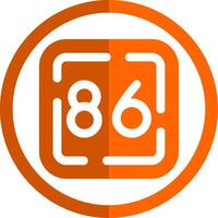 Eighty Six Glyph Orange Circle Icon vector