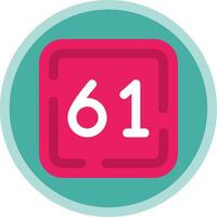 Sixty One Flat Multi Circle Icon vector