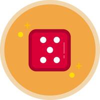 Dice five Flat Multi Circle Icon vector