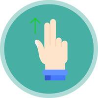 Two Fingers Up Flat Multi Circle Icon vector