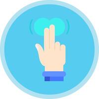 Two Fingers Tap and Hold Flat Multi Circle Icon vector