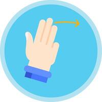 Three Fingers Right Flat Multi Circle Icon vector