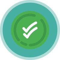 Double check Flat Multi Circle Icon vector