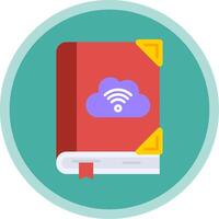 Cloud library Flat Multi Circle Icon vector