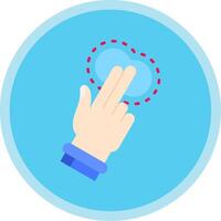 Two Fingers Tap Flat Multi Circle Icon vector