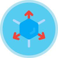 3d coordinate axis Flat Multi Circle Icon vector