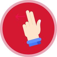 Two Fingers Left Flat Multi Circle Icon vector