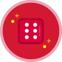 Dice six Flat Multi Circle Icon vector