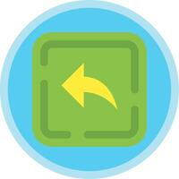 Left arrow Flat Multi Circle Icon vector