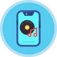 Music player Flat Multi Circle Icon vector