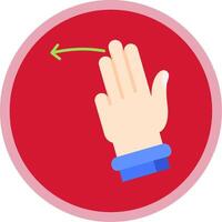 Three Fingers Left Flat Multi Circle Icon vector