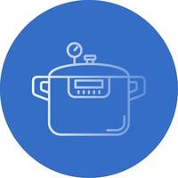 Pressure cooker Gradient Line Circle Icon vector